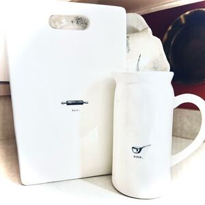 Rae Dunn Artisan Collection Pour Pitcher & Roll Serving Board (Set of 2)…